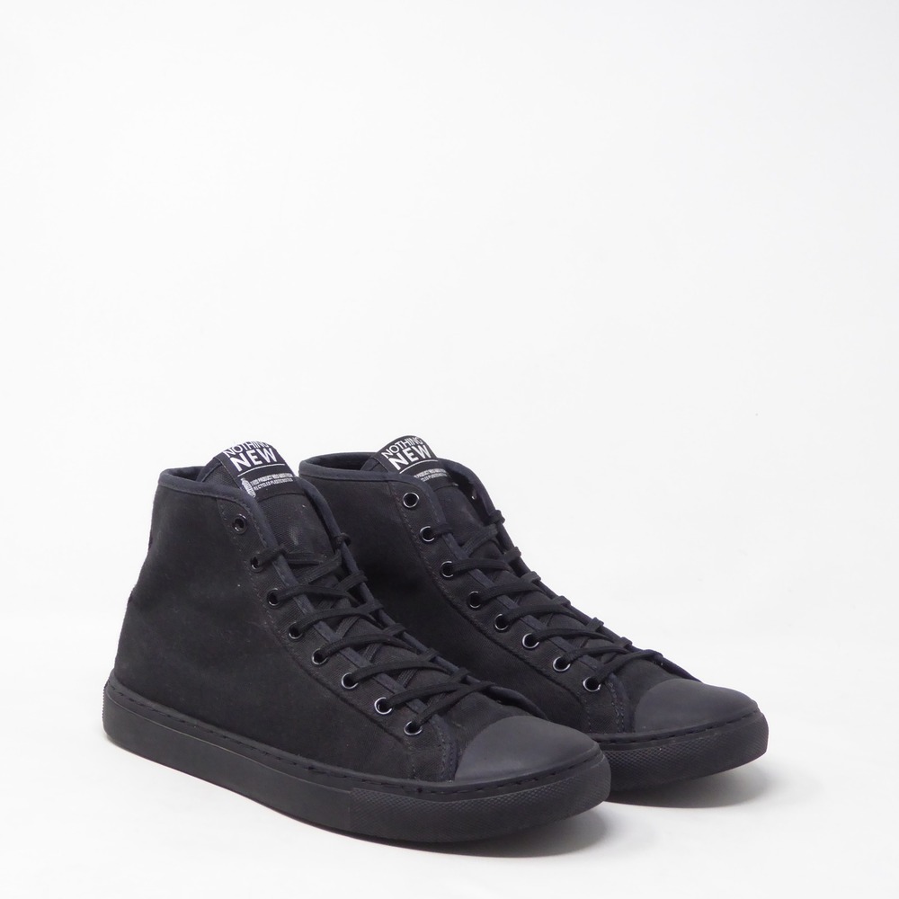 Nothing New Classic Hi High Top Womens Sneakers Black Recycled Canvas 8